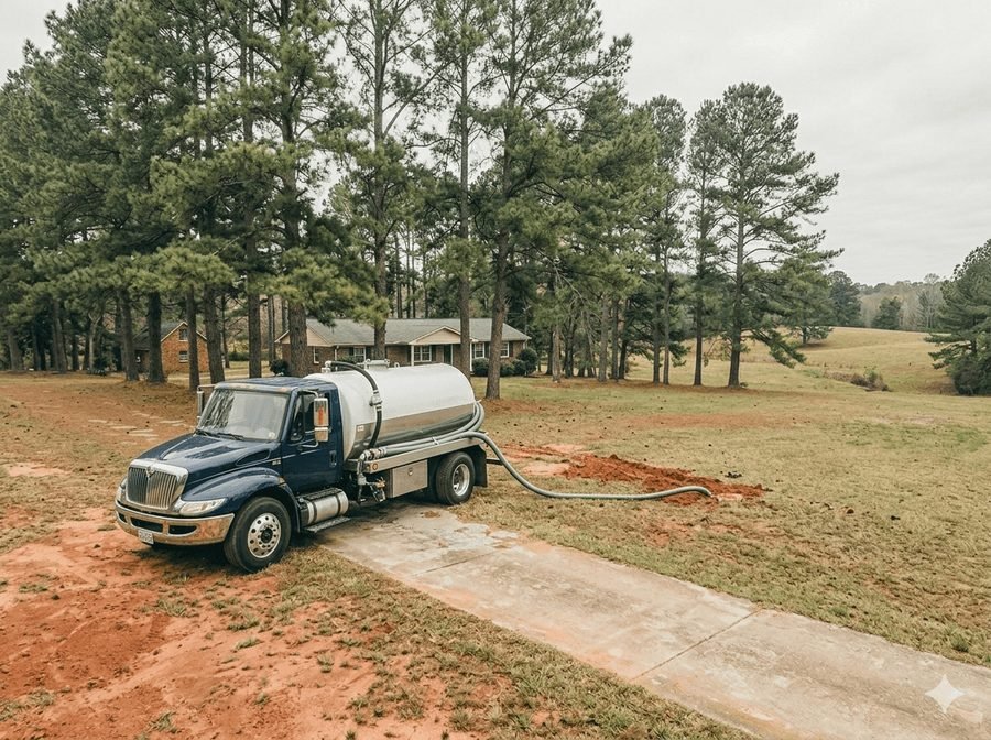 Residential septic tank pumping service in Gray, Georgia